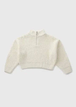 Girls Cream Half Zip Knit Jumper (7-15yrs)
