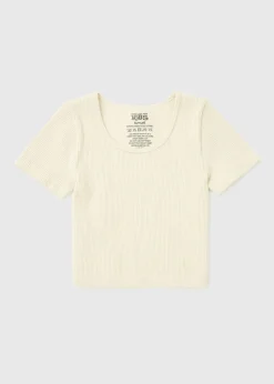 Girls Cream Seamless Top (7-15yrs)