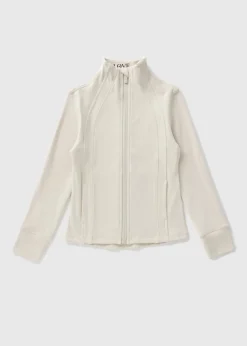 Girls Cream Sports Zip Jacket (7-15yrs)