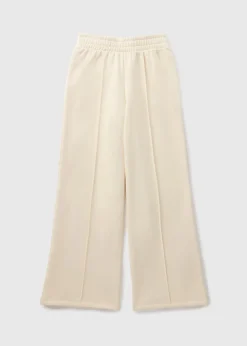 Girls Cream Wide Leg Jogging Bottoms (7-15yrs)