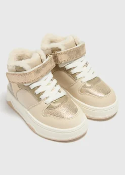Girls Gold High Top Trainers (Younger 4-12)
