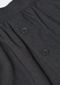 Girls Grey Button Front School Skirt (3-13yrs)
