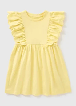 Girls Lemon Frill Trim Dress (1-7yrs)