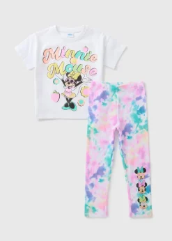 Girls Minnie Mouse Tie Dye T-Shirt & Legging Set (1-7yrs)