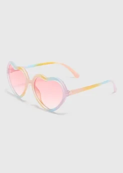 Girls Multicolour Rainbow Heart Sunglasses