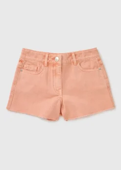 Girls Peach Denim Shorts (7-15yrs)