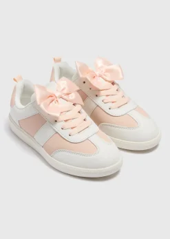 Girls Pink Bow Trainers (Younger 10-Older 5)