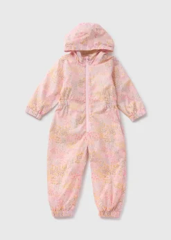 Girls Pink Floral Puddle Suit (1-7yrs)
