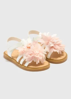 Girls Pink Flower Sandals (Younger 4-12)