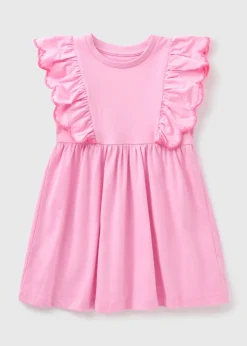 Girls Pink Frill Trim Dress (1-7yrs)