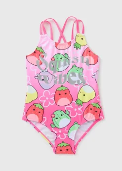 Girls Pink Squishmallows Swimsuit (5-13yrs)