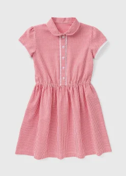 Girls Red Gingham Traditional Dress (3-13yrs)