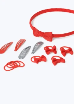 Girls Red Headband Set