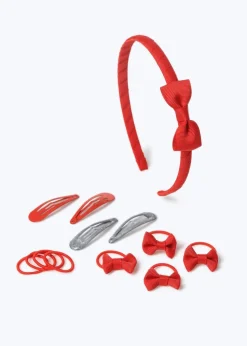 Girls Red Headband Set