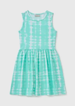 Girls Turquoise Tie Dye Dress (7-15yrs)