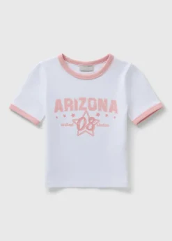 Girls White Arizona Design T-Shirt (7-15yrs)