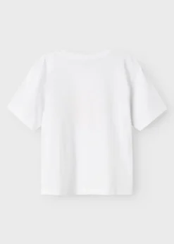 Girls White Flower T-Shirt (6-12yrs)