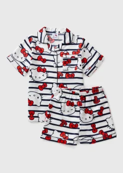 Girls White Hello Kitty Satin Pyjama Set (5-13yrs)