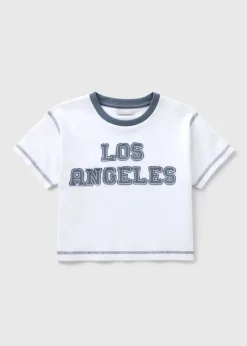 Girls White Los Angeles T-Shirt (7-15yrs)