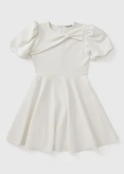 Girls White Scuba Dress