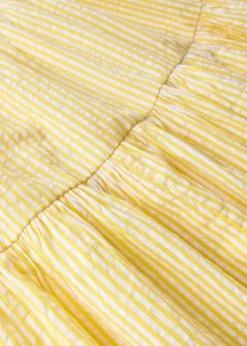 Girls Yellow Stripe Seersucker Dress (7-15yrs)