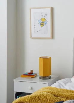 Glow Hexagon Shape Integrated LED Table Lamp Ochre (26cm x 13cm)