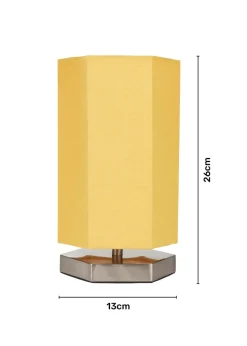 Glow Hexagon Shape Integrated LED Table Lamp Ochre (26cm x 13cm)