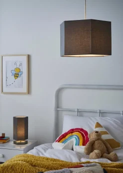 Glow Hexagon Shape Integrated LED Table Lamp Grey (26cm x 13cm)