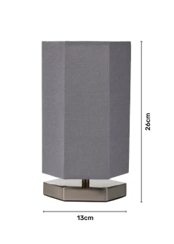 Glow Hexagon Shape Integrated LED Table Lamp Grey (26cm x 13cm)