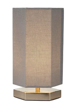 Glow Hexagon Shape Integrated LED Table Lamp Grey (26cm x 13cm)
