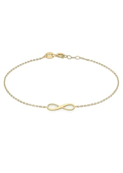 Golden Moments 9ct Yellow Gold 15.5mm x 5mm 'Infinity' Adjustable Bracelet
