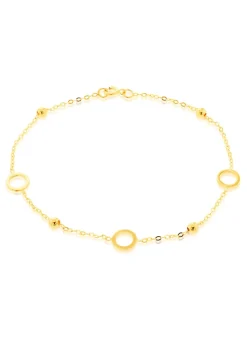 Golden Moments 9ct Yellow Gold Circle with Bead Bracelet