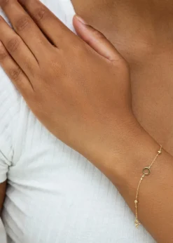 Golden Moments 9ct Yellow Gold Circle with Bead Bracelet