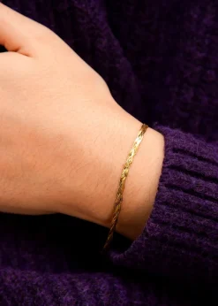 Golden Moments 9ct Yellow Gold 3Plait Fine Herringbone Bracelet