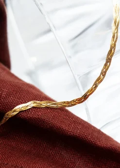 Golden Moments 9ct Yellow Gold 3Plait Fine Herringbone Bracelet