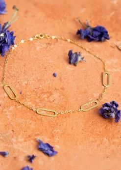 Golden Moments 9ct Yellow Gold 4.5mm x 11.5mm Paperclip Station Bracelet