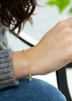 Golden Moments 9ct Yellow Gold 40 Hollow RopeandBall Chain Bracelet