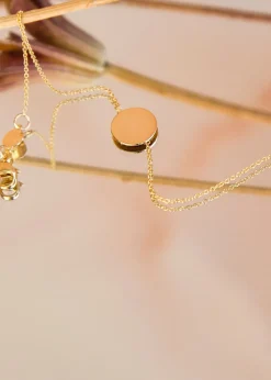 Golden Moments 9ct Yellow Gold 10mm Disc Adjustable Bracelet