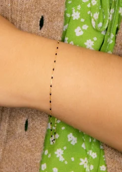 Golden Moments 9ct Yellow Gold Black Enamel Mini Paper Bracelet