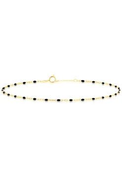 Golden Moments 9ct Yellow Gold Black Enamel Mini Paper Bracelet