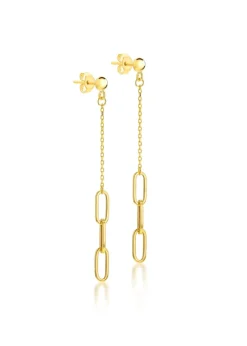 Golden Moments 9ct Yellow Gold  Turquoise Clover Petals Drop Stud Earrings