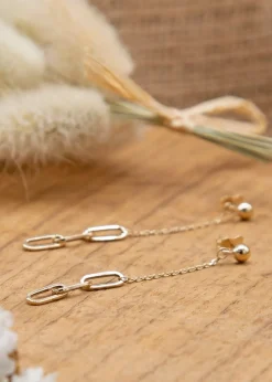 Golden Moments 9ct Yellow Gold  Turquoise Clover Petals Drop Stud Earrings