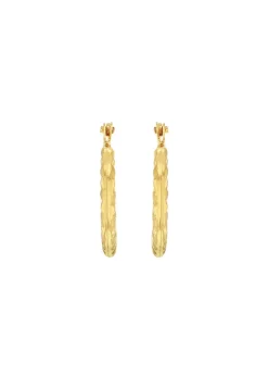 Golden Moments 9ct Yellow Gold Satin and Polished Mini Hoops