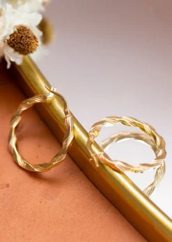 Golden Moments 9ct Yellow Gold Twist-Tube Hoop Creole Earrings