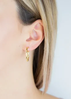 Golden Moments 9ct Yellow Gold Twist-Tube Hoop Creole Earrings