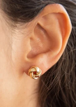 Golden Moments 9ct Yellow Gold Knot Stud Earrings