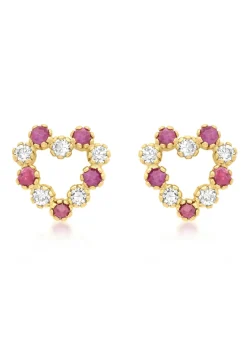 Golden Moments 9ct Yellow Gold Round White CZs Endless Slim Hoop Earrings