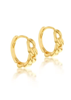 Golden Moments 9ct Yellow Gold Half Curb Huggy Earrings