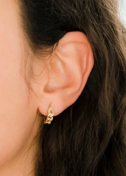 Golden Moments 9ct Yellow Gold Half Curb Huggy Earrings