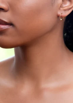 Golden Moments 9ct Yellow Gold White CZ Sleeper Earring